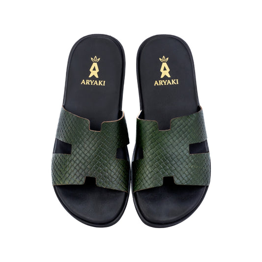 Roamer Woven Leather Slides