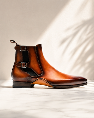 Aryaki Amber Tan Sovereign Double Monk Boots