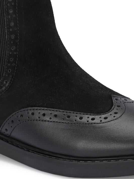 Heritage Wingtip Black Chelsea Boots
