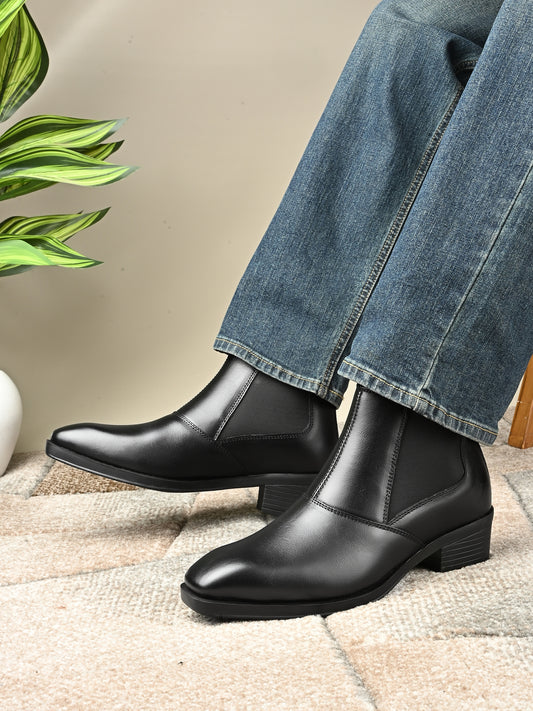 Heritage Black Leather Chelsea Ankle Boots