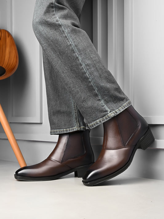 Heritage Brown Leather Chelsea Ankle Boots