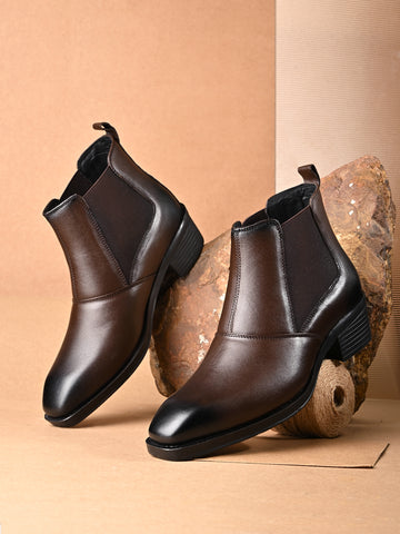 Heritage Brown Leather Chelsea Ankle Boots