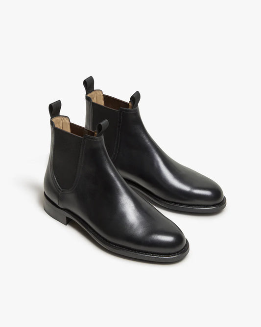 Black Leather Chelsea Boots