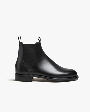 Black Leather Chelsea Boots