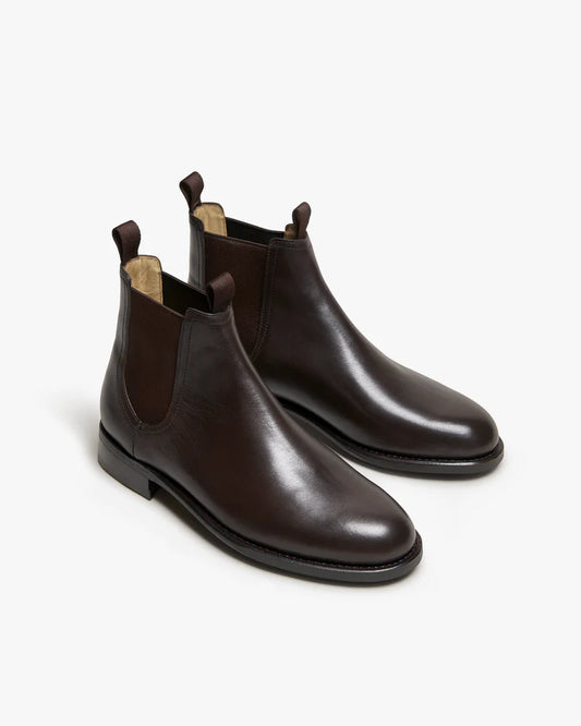 Dark Brown Leather Chelsea Boots