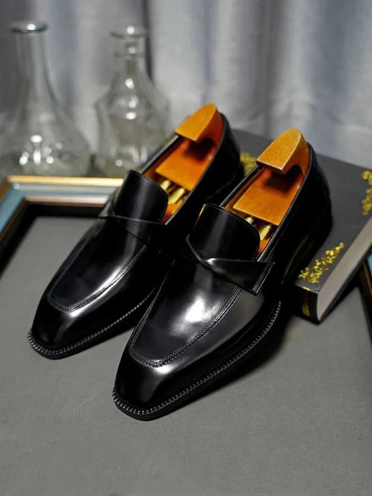Hand-Patina Burgundy Penny Loafers