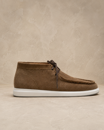 MOCHA BOOTS BROWN SUEDE LACE UPS