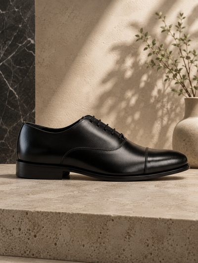 Toe Cap Oxford Italian Black
