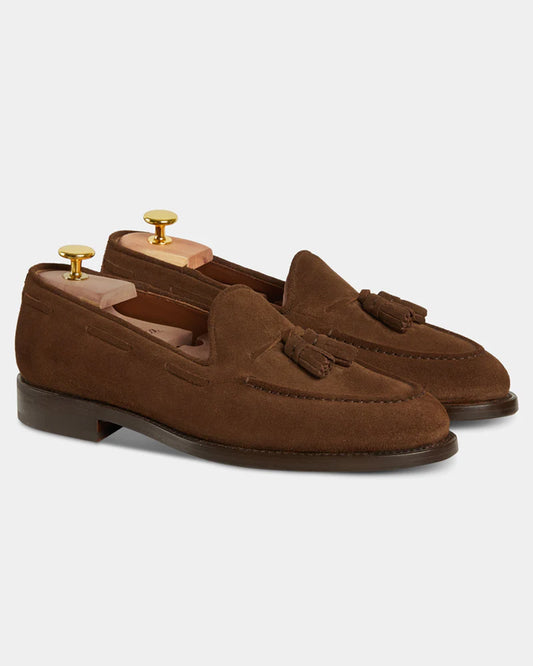 Signature Brown Suede Tassel Loafers