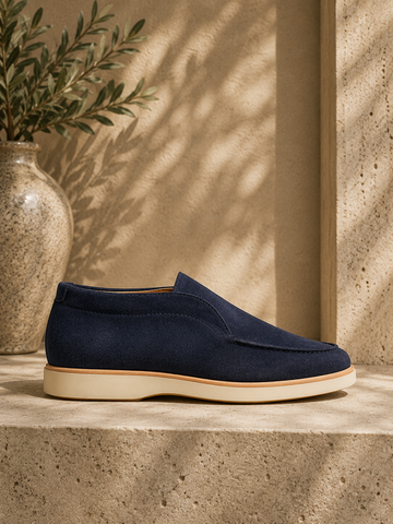 Zorin Blue suede mini boots