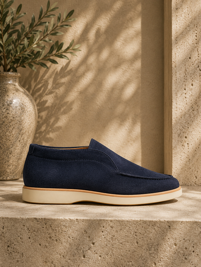 Zorin Blue suede mini boots