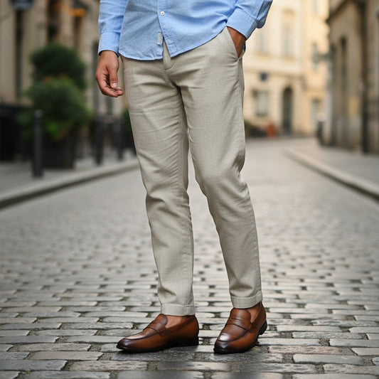 Aryaki Verno chestnut brown leather penny loafer with stitched toe detail and black sole.