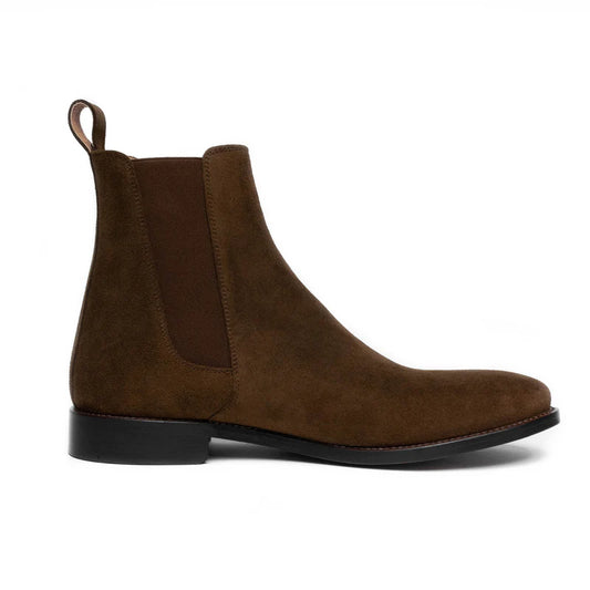 Mocha Brown Suede Chelsea Boots