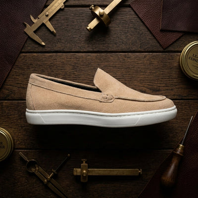 Riviera Sand Suede Slip-On Sneakers