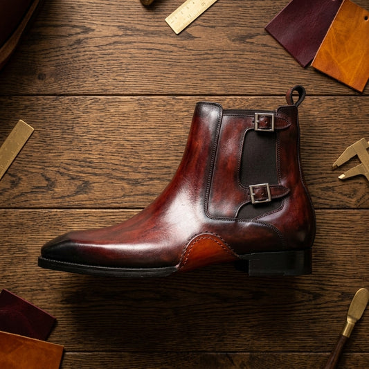 ARYAKI BROWN MONKSTRAP BOOTS