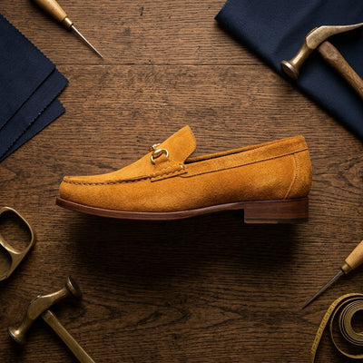 Sandstone Suede Horsebit Loafers