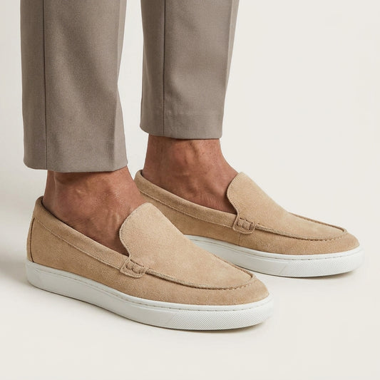 Riviera Sand Suede Slip-On Sneakers