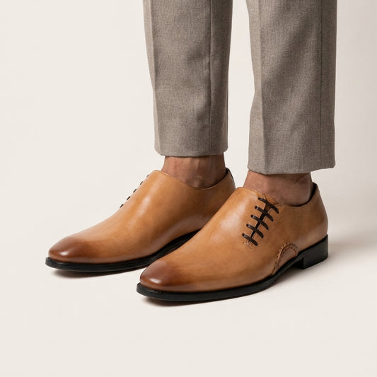 Aryaki Milano Nude Wholecut Oxford Shoes