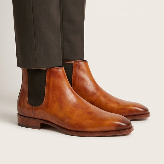 Aryaki Chelsea Burnished Leather Boots