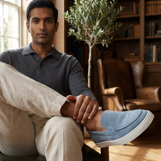 VENICE SKY BLUE SUEDE LOAFER