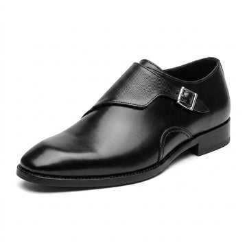 Aryaki Onyx Monk Strap – Black Leather Dress Shoes