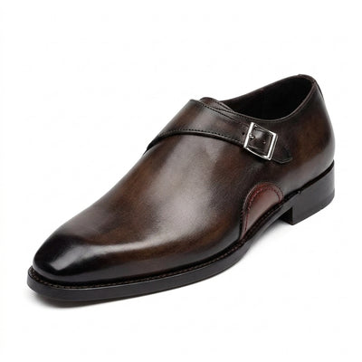 Aryaki Noir Single Monk Leather Shoes