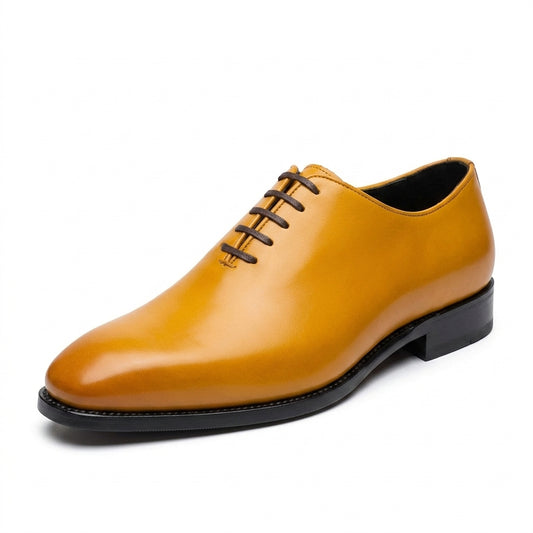 Aryaki Siena Mustard Wholecut Oxford Leather Shoes