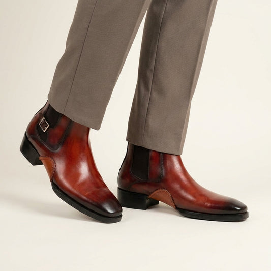 Aryaki Amber Tan Sovereign Double Monk Boots