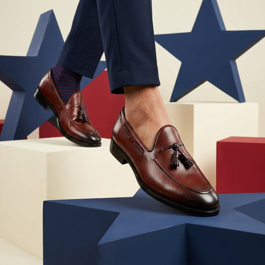 Dark Brown Leather Tassel Loafers
