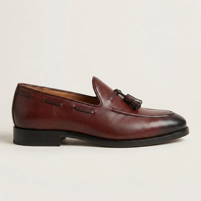 Dark Brown Leather Tassel Loafers
